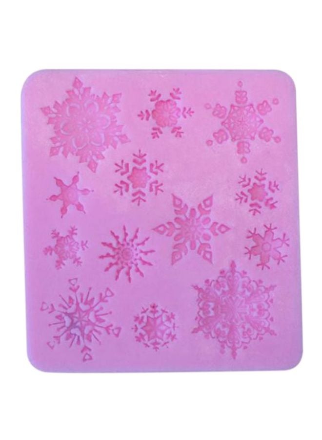 Bluelans Snowflake  Fondant  Cake Mould Pink 9.3 x 8.5cm  - Image 1