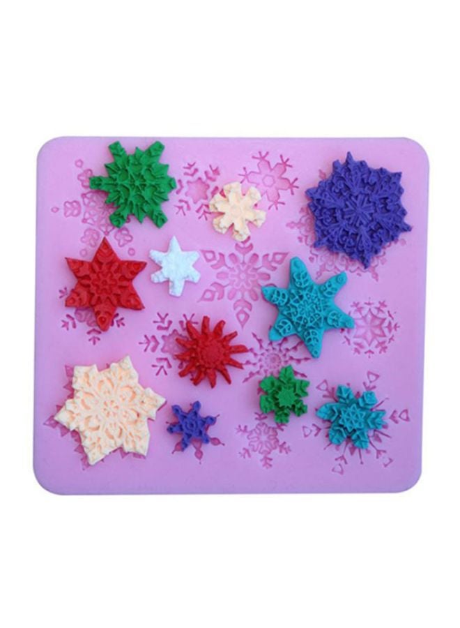 Bluelans Snowflake  Fondant  Cake Mould Pink 9.3 x 8.5cm  - Image 2