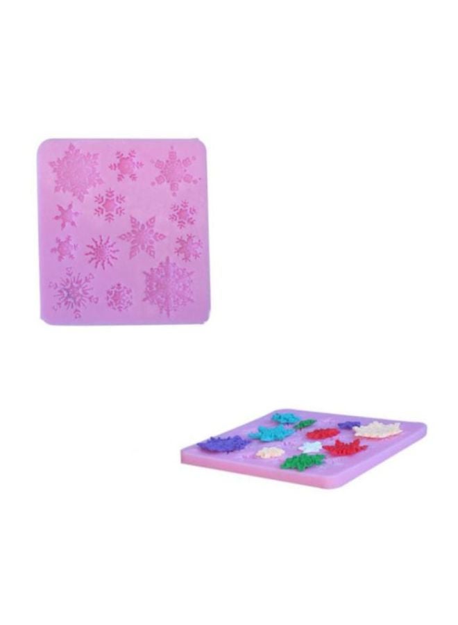 Bluelans Snowflake  Fondant  Cake Mould Pink 9.3 x 8.5cm  - Image 3