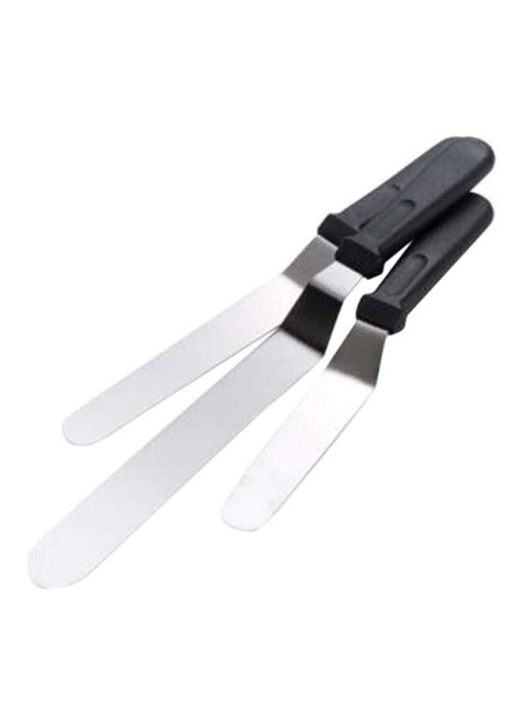 3-Piece Stainless Steel Cake Baking Tool Set Silver 2x3.5x37cm