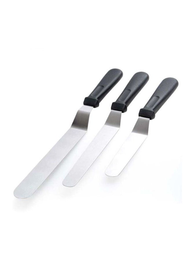 Liying - 3-Piece Stainless Steel Cake Baking Tool Set Silver 2x3.5x37cm - Image 1