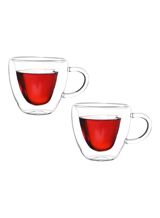 تراست أكواب زجاجية بطبقة مزدوجة من قطعتين شفاف Cup 2x250ملليلتر - Image 1