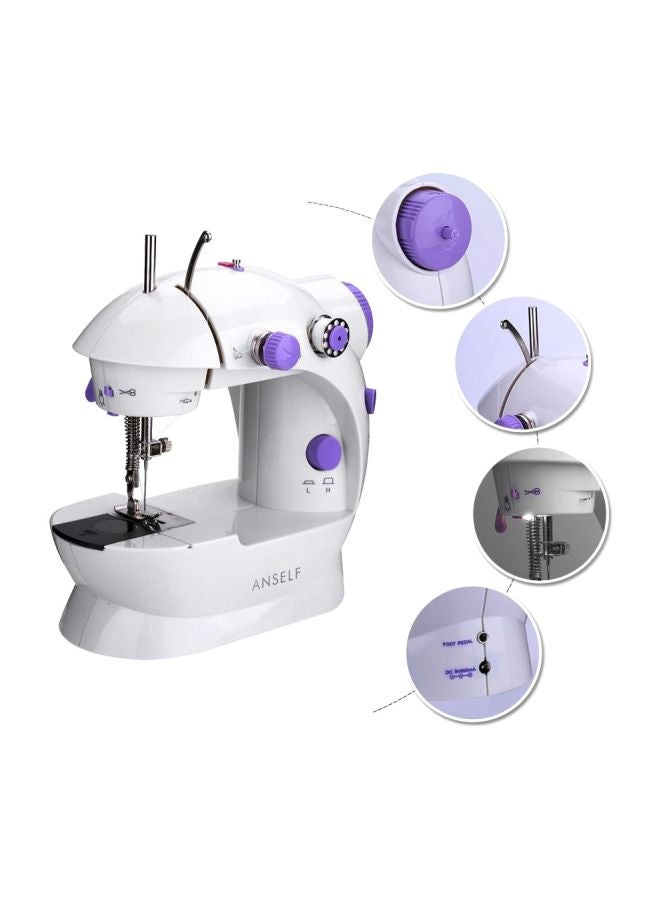 ANSELF 2-Speed Electric Sewing Machine With Light Foot Pedal H16669 White/Purple  - Image 5