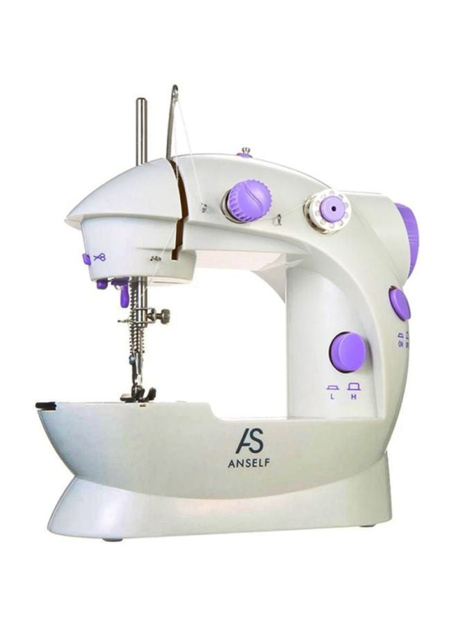 ANSELF 2-Speed Electric Sewing Machine With Light Foot Pedal H16669 White/Purple  - Image 1