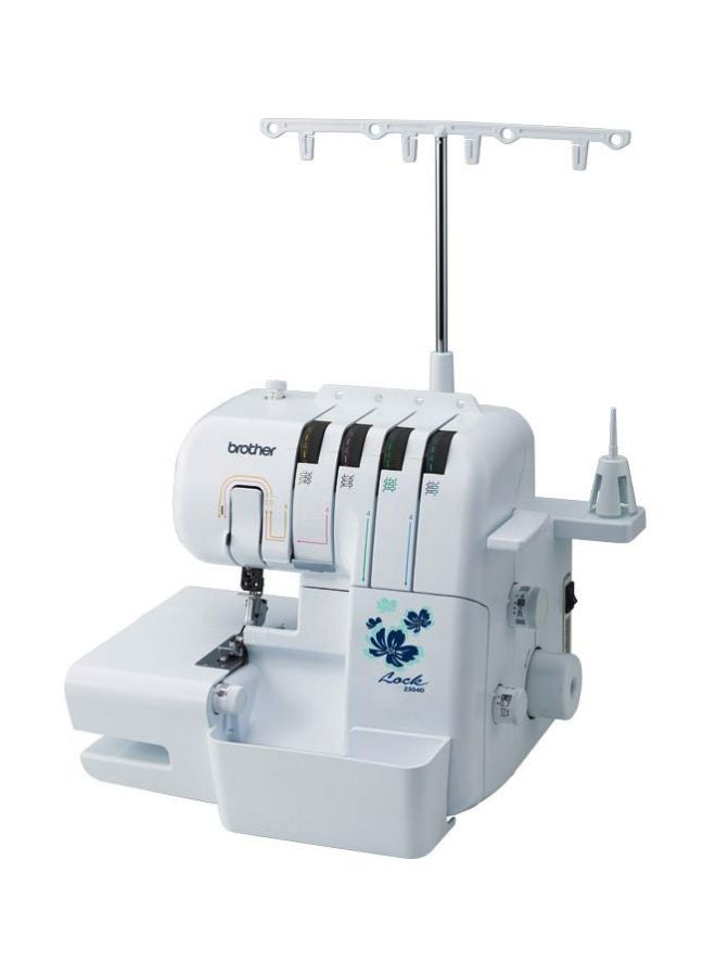 brother Electric Overlocker Sewing Machine  Ideal For Seams And Hems | Instant Rolled Hems And Decorative Effects | 3 Or 4 Thread Cut And Sew Overlock Stitches | 4 Colour Threading Guide | Stitch Width 5.0 - 7.0 Mm | Retractable Knife And Presser Foot Pressure Adjustment | Made In Vietnam 2504D White/Blue  - Image 2