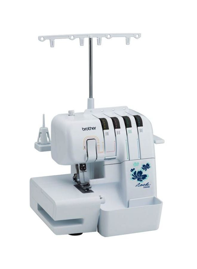 brother Electric Overlocker Sewing Machine  Ideal For Seams And Hems | Instant Rolled Hems And Decorative Effects | 3 Or 4 Thread Cut And Sew Overlock Stitches | 4 Colour Threading Guide | Stitch Width 5.0 - 7.0 Mm | Retractable Knife And Presser Foot Pressure Adjustment | Made In Vietnam 2504D White/Blue  - Image 3