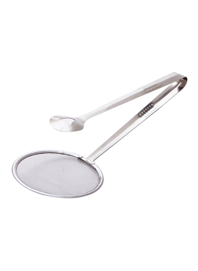 Frying Tong Colander Filter Strainer Silver - Image 2