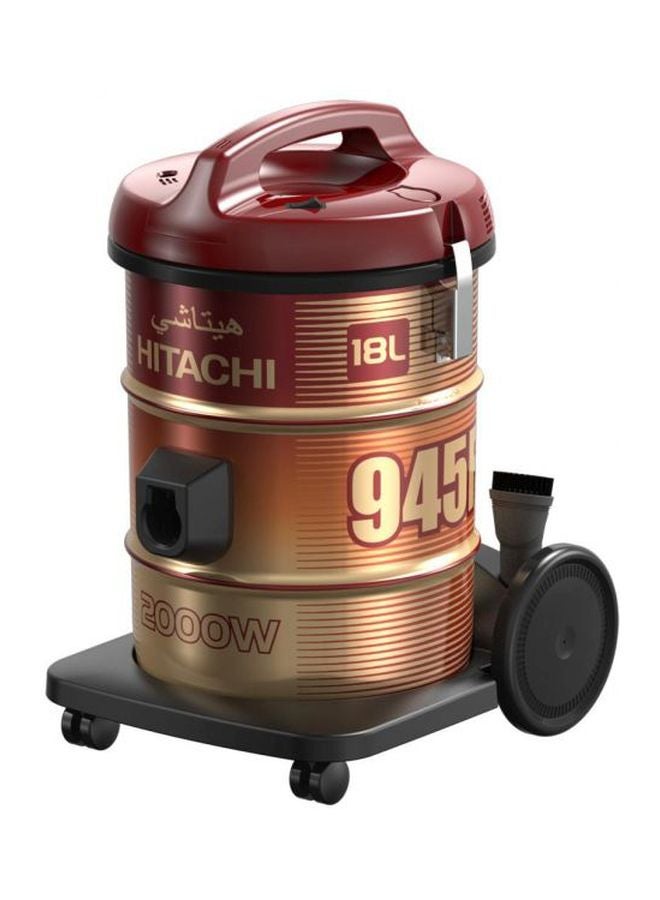 هيتاشي مكنسة كهربائية بقدرة 1600 وات 18 L 1600 W CV950Y24CBSWR/SBK/SPG أحمر/ذهبي - Image 3