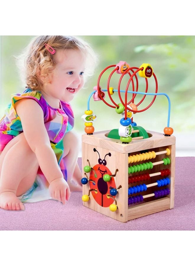 6-In-1 Wooden Beads Maze Activity Cube 32x15x15cm