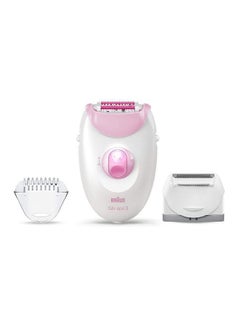 BRAUN Silk-Epil 3 SE3270 Epilator With 2 Shaver Head White/Pink 18x6.5x19.7cm  - Image 4