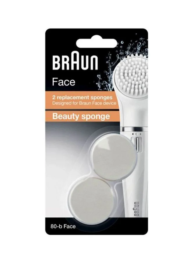 براون 80-B Face Beauty Sponge - 2-Piece White