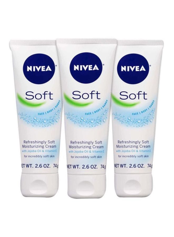 Nivea Pack Of 3 Refreshingly Soft Moisturizing Cream Set 74grams