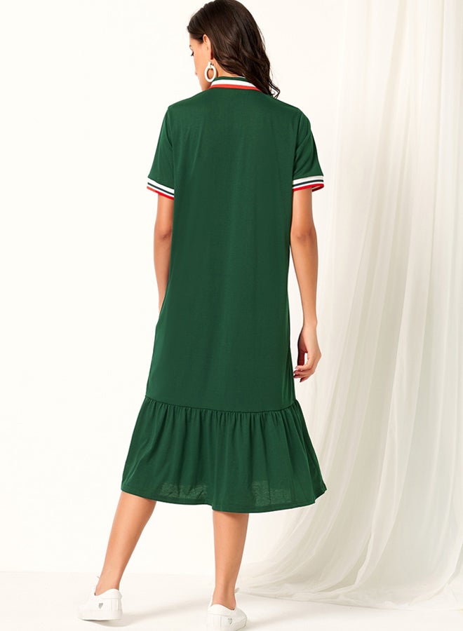 Solid Midi Dress Green  - Image 2