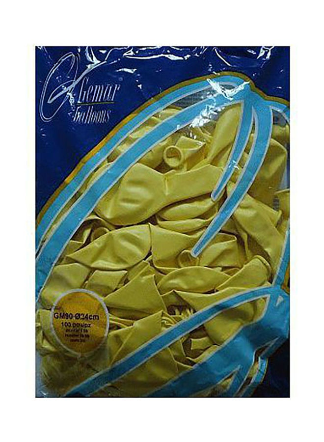 100-Piece Balloon Set 90g Yellow 26cm 
