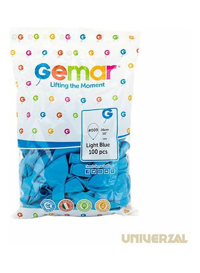 100-Piece Balloon Set 90g Light Blue 26cm 