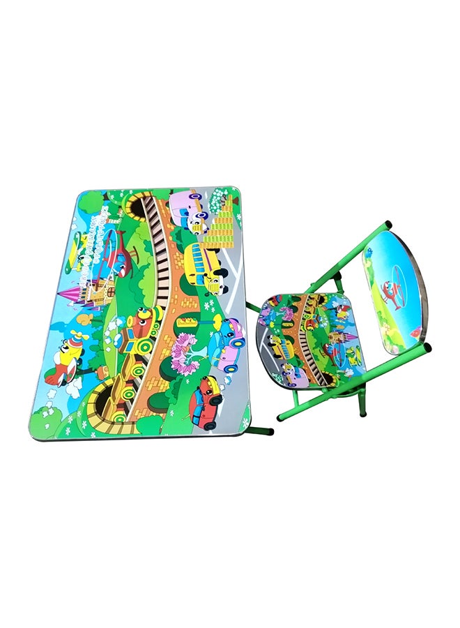 طاولة وكرسي من الخشب قابلان للطي متعدد الألوان - Image 2