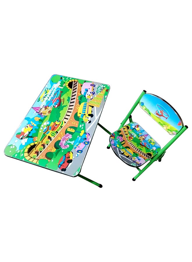 طاولة وكرسي من الخشب قابلان للطي متعدد الألوان - Image 1