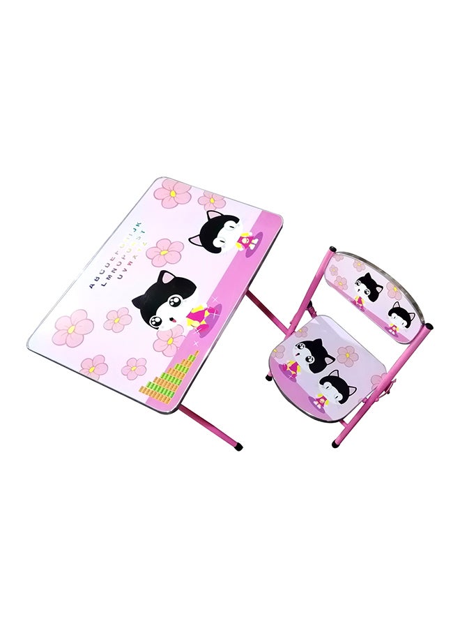 Wooden Studying Foldable Table And Chair Multicolour - Image 1