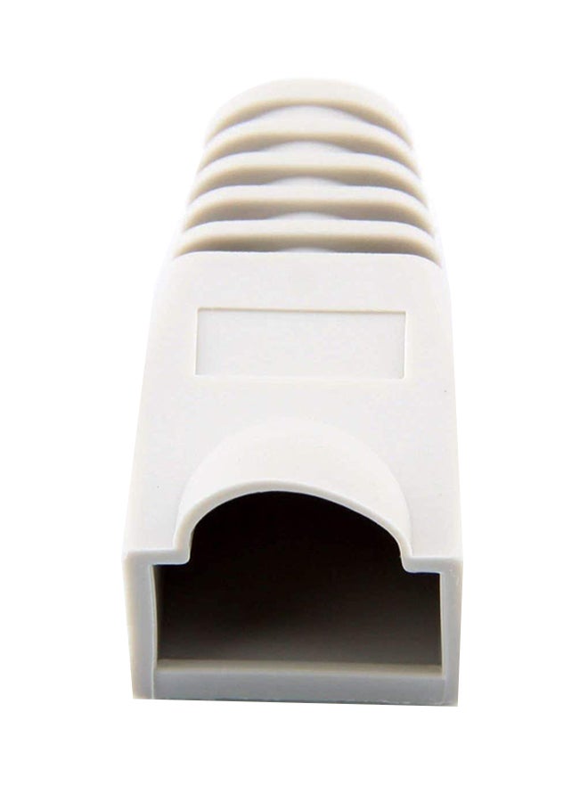 Generic 100-Piece Plastic Ethernet Cable Connector Plug Cover White  - Image 1