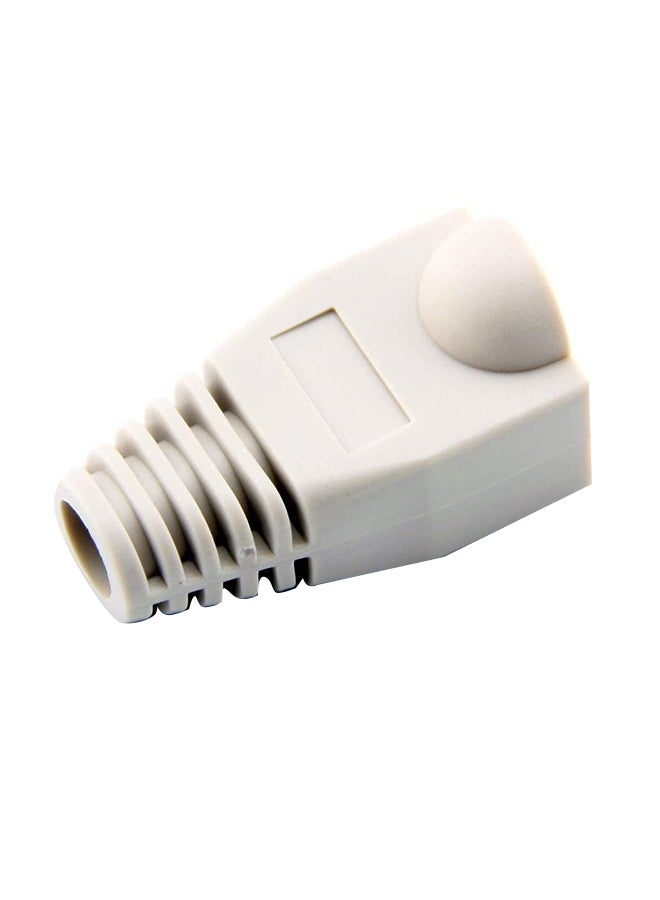Generic 100-Piece Plastic Ethernet Cable Connector Plug Cover White  - Image 2