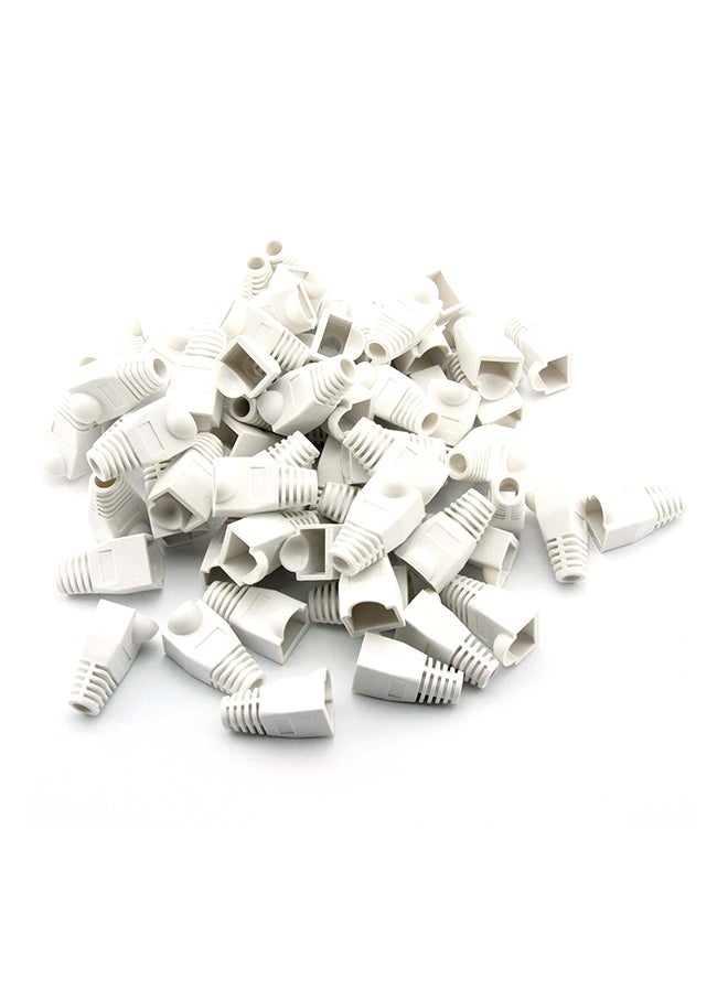 Generic 100-Piece Plastic Ethernet Cable Connector Plug Cover White  - Image 3