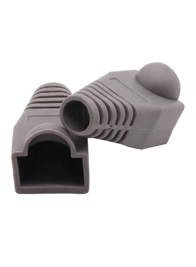 Generic 100-Piece Plastic Ethernet Cable Connector Plug Cover Grey  - Image 2