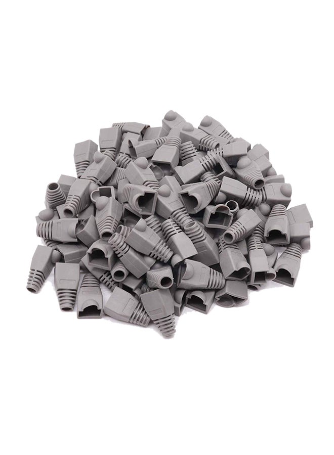 Generic 100-Piece Plastic Ethernet Cable Connector Plug Cover Grey  - Image 1