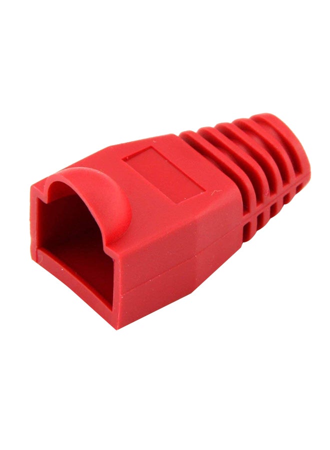 100-Piece Plastic Ethernet Cable Connector Plug Cover Red  - Image 1