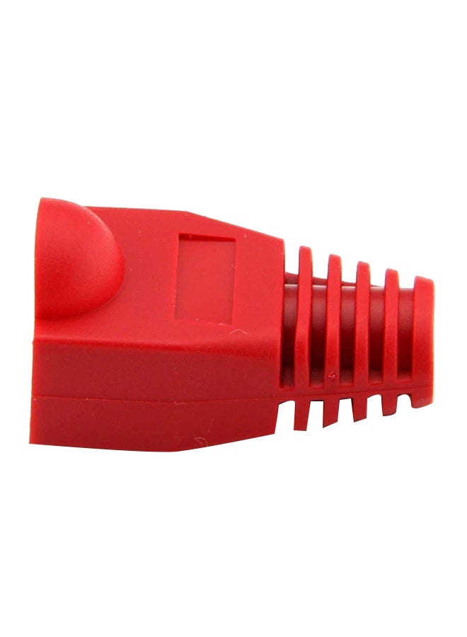 100-Piece Plastic Ethernet Cable Connector Plug Cover Red  - Image 2