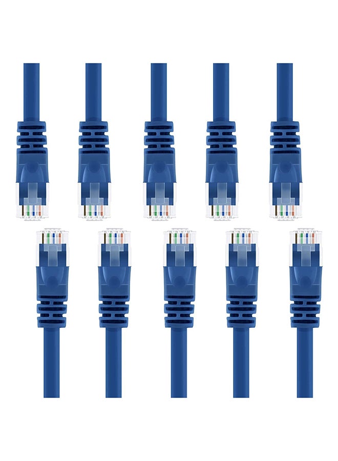 جي مجموعة من 10 كابلات إيثرنت Cat6 أزرق  - Image 2
