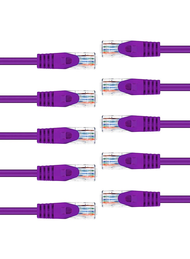 JE 10-Piece Cat 6 Ethernet LAN Cable Purple  - Image 1
