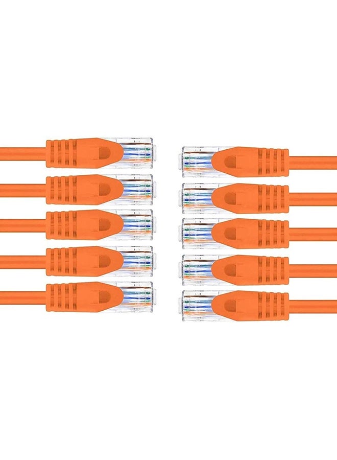 JE 10-Piece Cat 6 Ethernet LAN Cable Orange  - Image 1