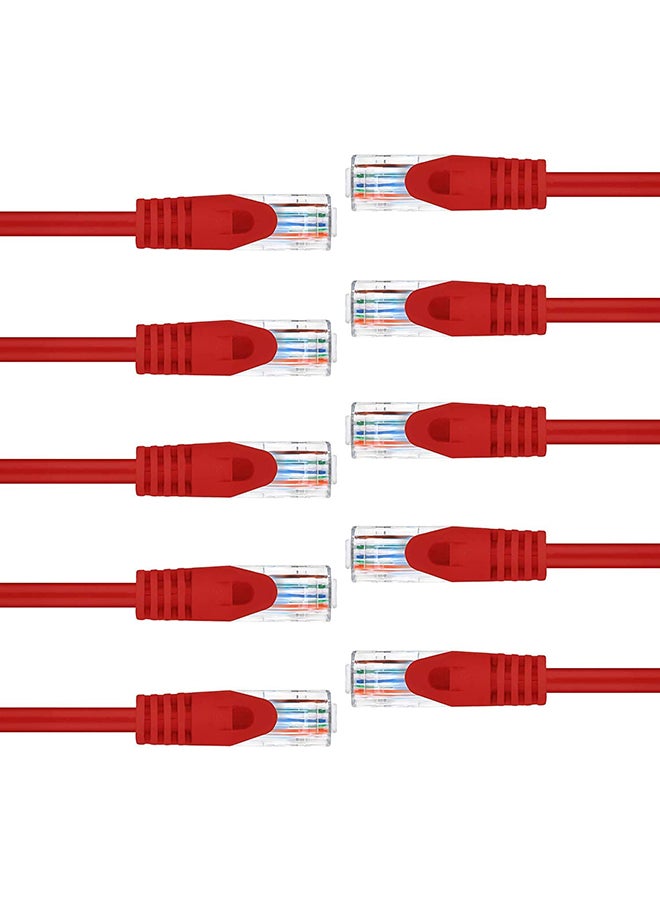 جي كابل شبكة محلية إيثرنت Cat 6 من 10 قطع أحمر  - Image 2