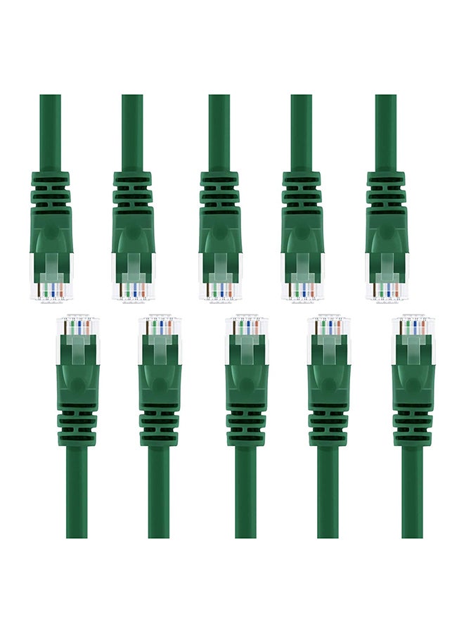 JE 10-Pack Cat 5E Ethernet LAN Cable Green  - Image 1
