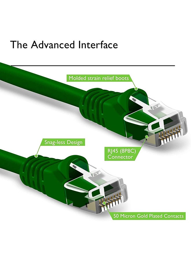 JE 10-Pack Cat 5E Ethernet LAN Cable Green  - Image 2