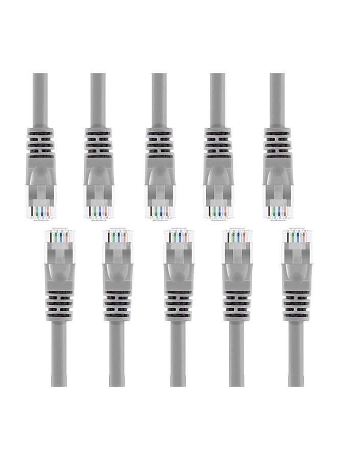 JE 10-Pack Cat 5E Ethernet LAN Cable Grey  - Image 1