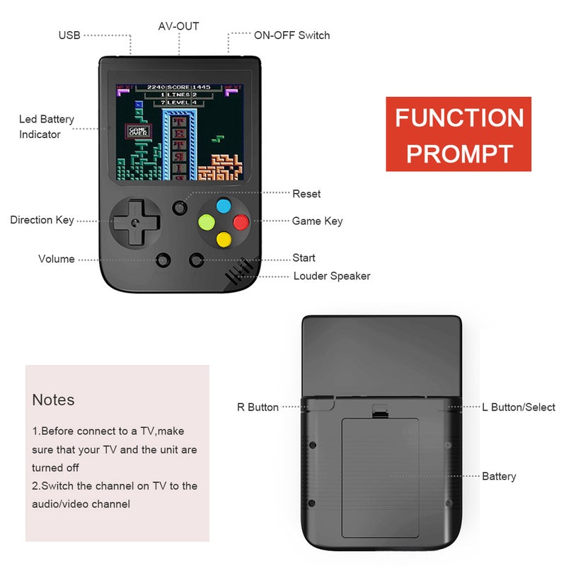 Built-in Classical 500 Handheld Game Console - Image 3