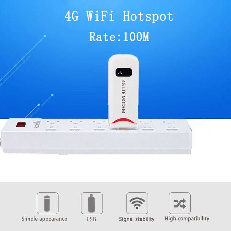 Generic 100M Mini Portable 4G LTE USB WiFi Modem Router White  - Image 3