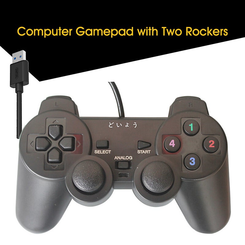 USB Wired Computer Laptop PC Controller Console Gamepad With Rocker
