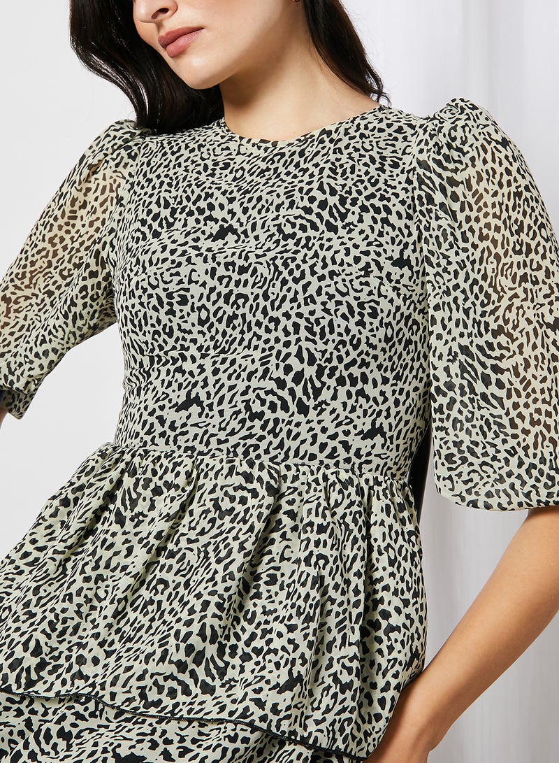 trendyol - All Over Print Tier Hem Dress Multicolour - Image 1