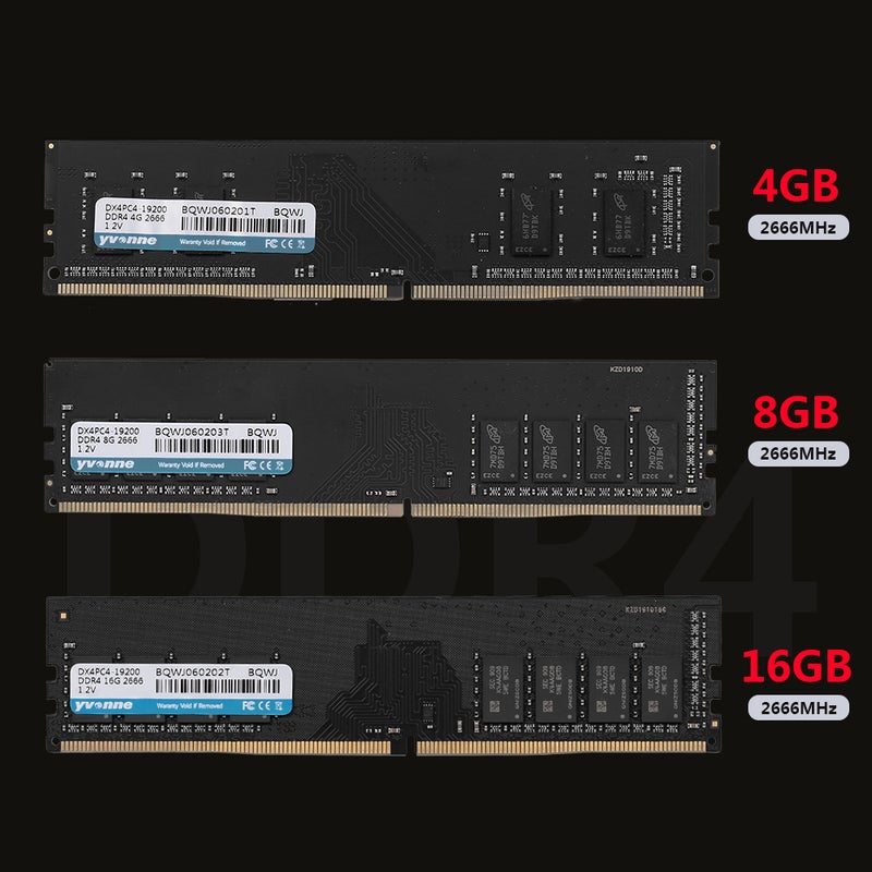 DDR4 2666MHz Low Power Consumption RAM Black