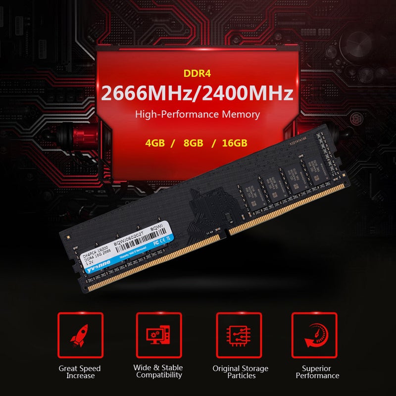 DDR4 2666MHz Low Power Consumption RAM Black