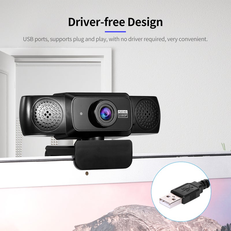 كاميرا ويب عالية الوضوح بدقة 2 ميجابكسل 1080P أسود - Image 2