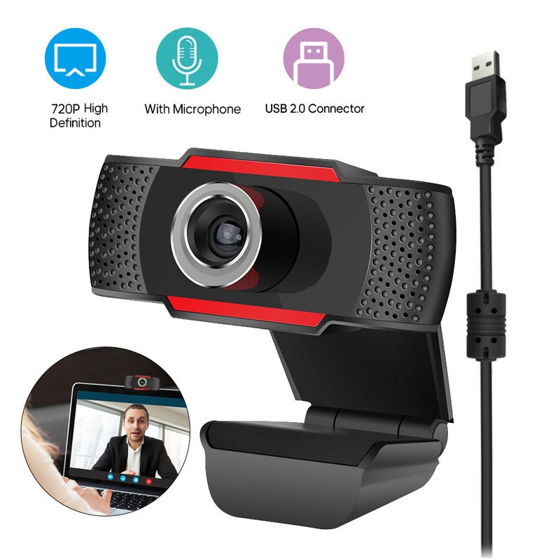 720P Full High Definition Webcam Black/Red - Image 1