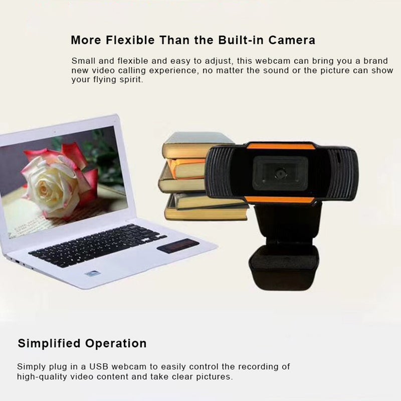 1080P HD Streaming Webcam Black/Orange - Image 4