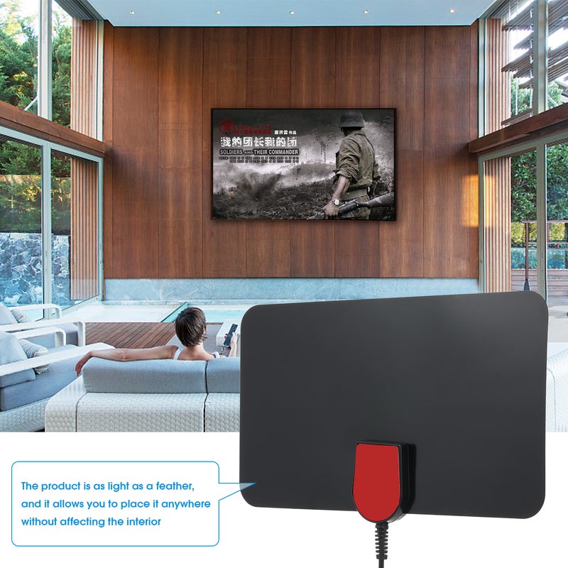 Flat Panel UHF FM HDTV Antenna Signal Receiver Black - Image 3