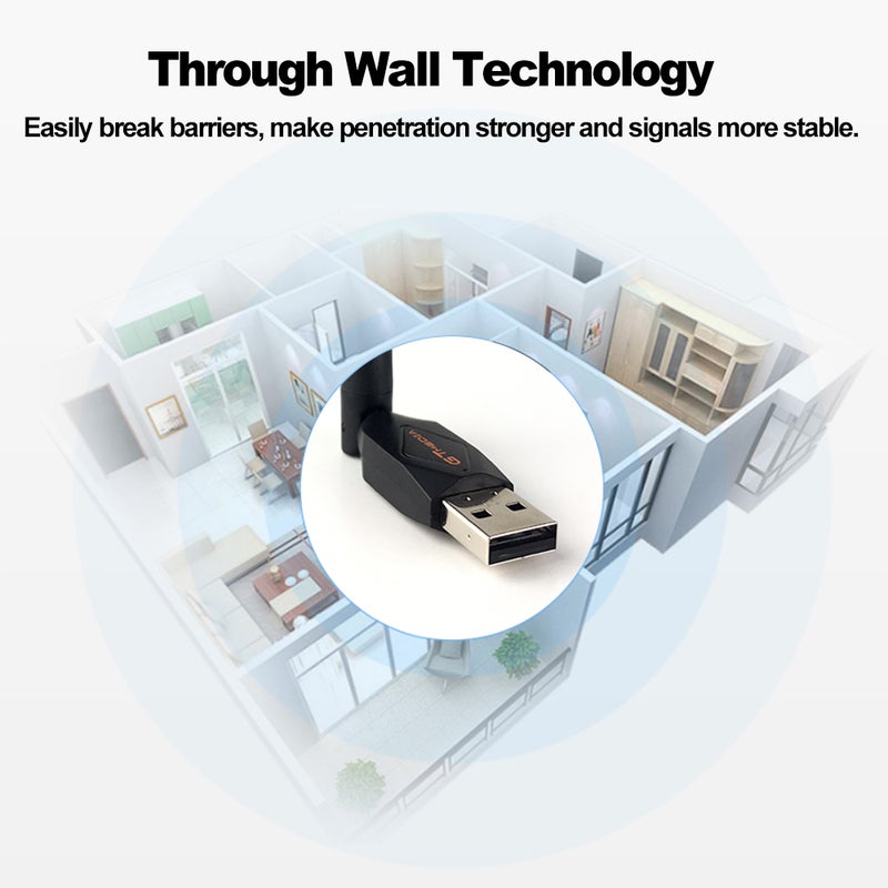 Wireless USB WiFi Adaptor Dongle Black - v1601702460/N40671832A_5