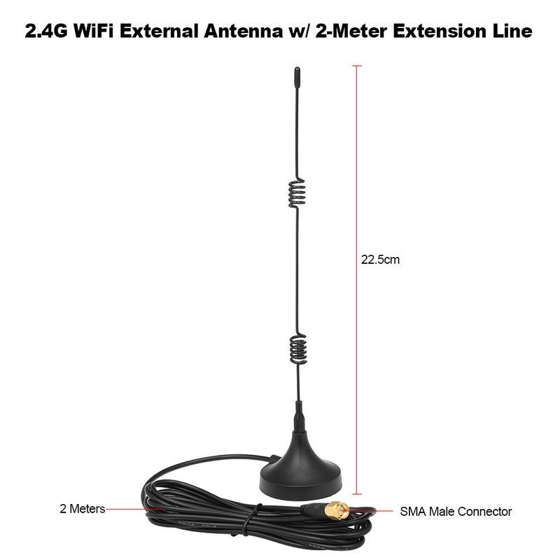 Generic - WiFi External Antenna Wireless SMA Male Connector Router Black - Image 1