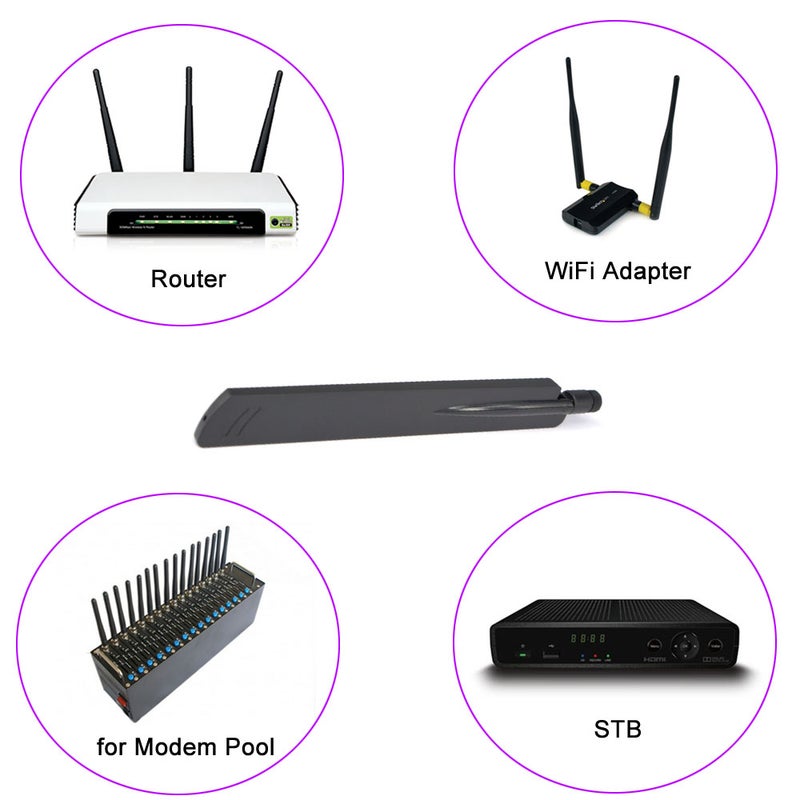 WiFi Antenna Wireless RP-SMA Male Connector Router Black - Image 5