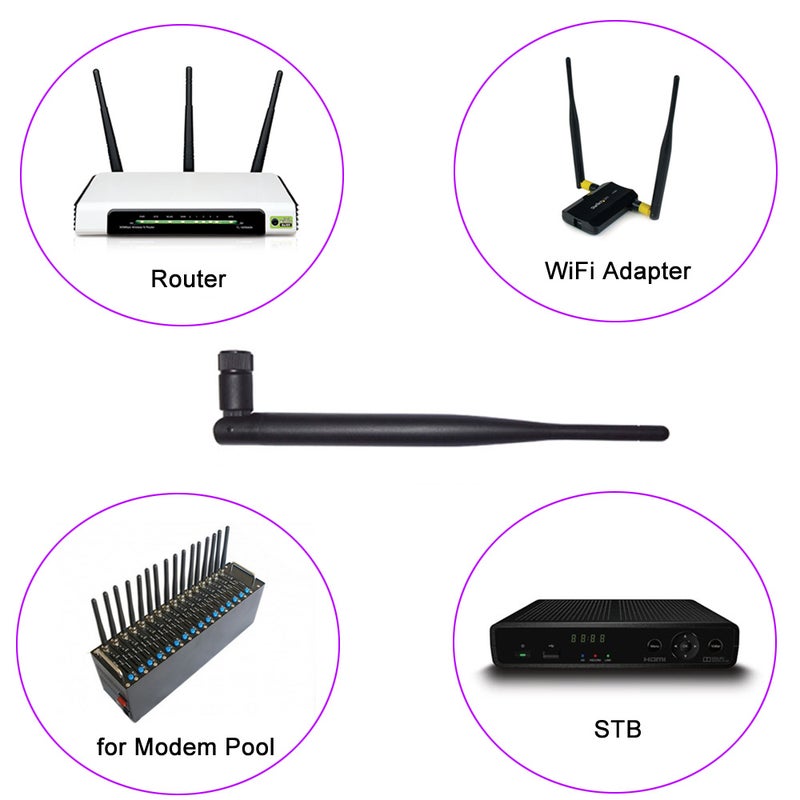 WiFi Antenna Wireless RP-SMA Male Connector Router Black - Image 5